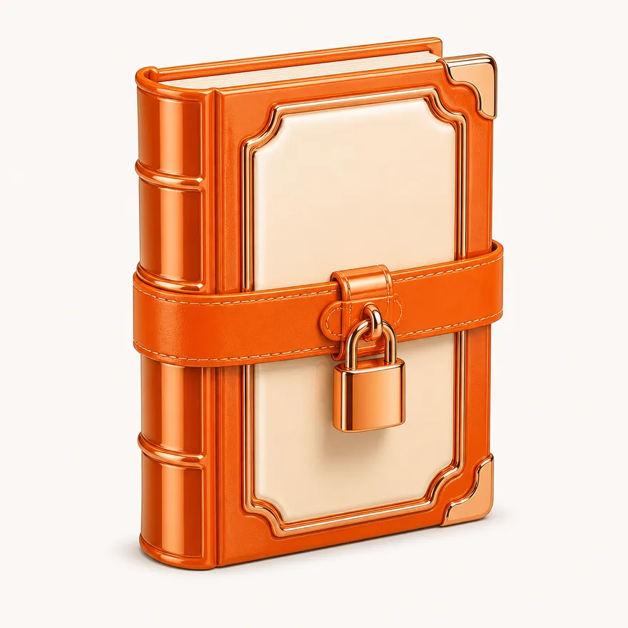 Book with padlock strap — Lucky Barry