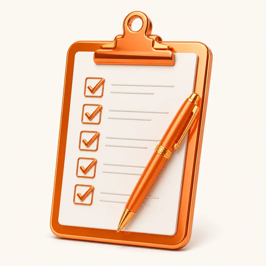 Clipboard checklist — Lucky Barry