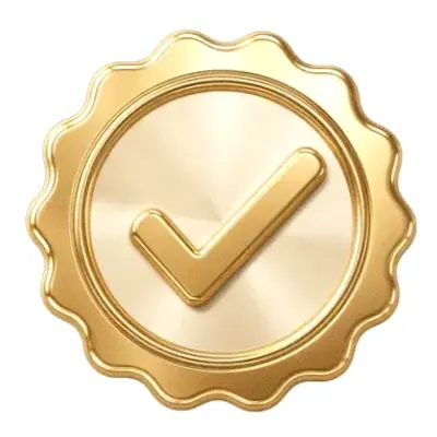 Checkmark badge — Lucky Barry