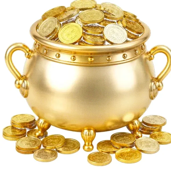 Coin-filled cauldron — Lucky Barry