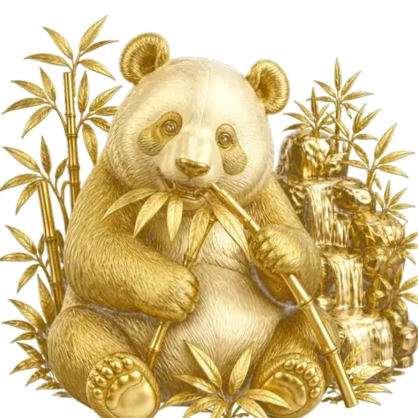 Panda eating bamboo — Lucky Barry