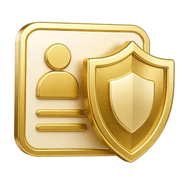 Shield and id card — Lucky Barry