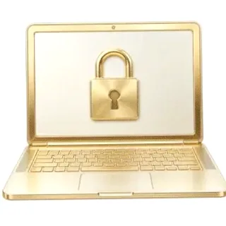 Laptop with padlock — Lucky Barry