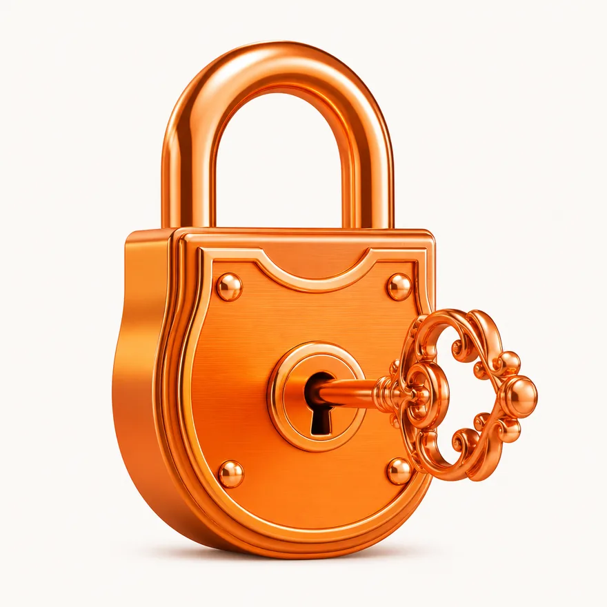 Padlock with key — Lucky Barry
