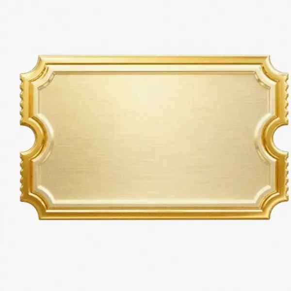 Blank ticket plaque — Lucky Barry
