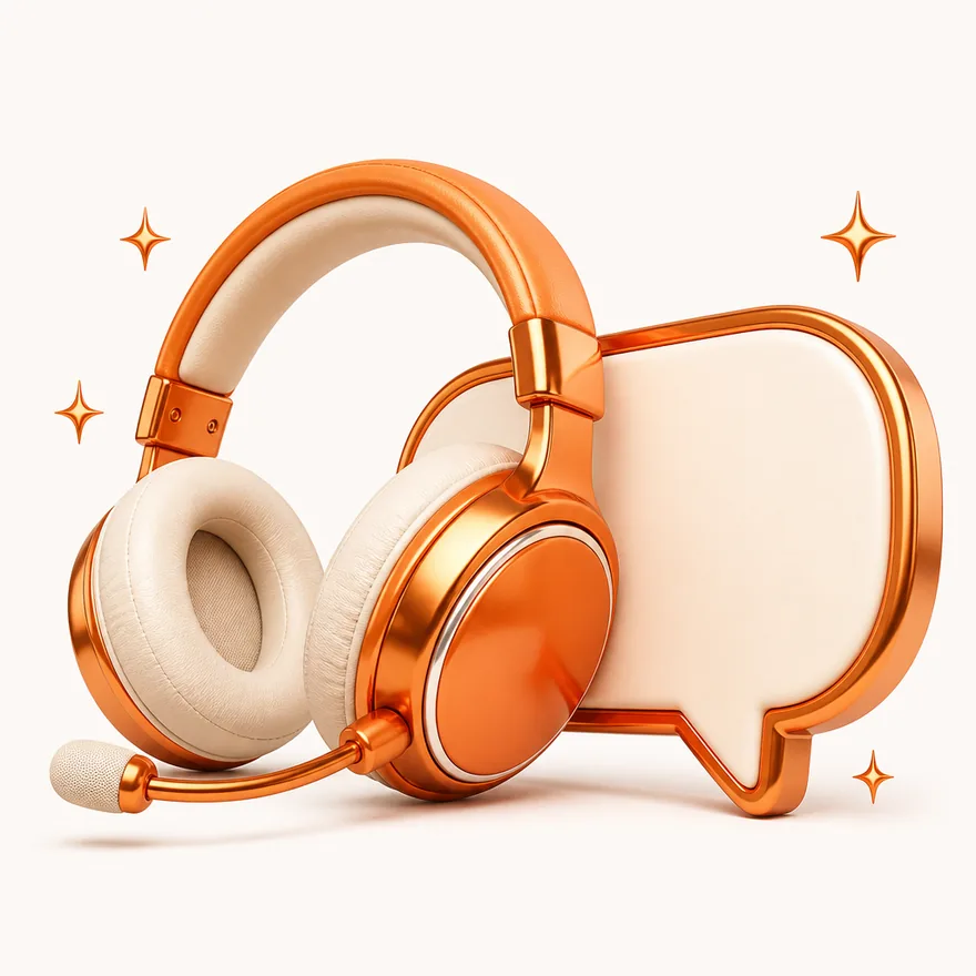 Headset with speech bubble — Lucky Barry
