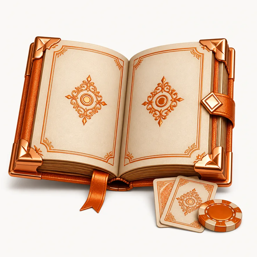 Open rulebook with cards — Lucky Barry