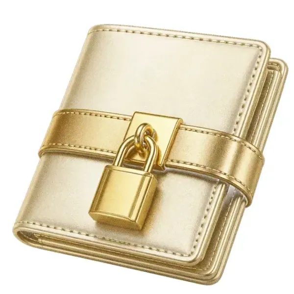 Locked leather wallet — Lucky Barry